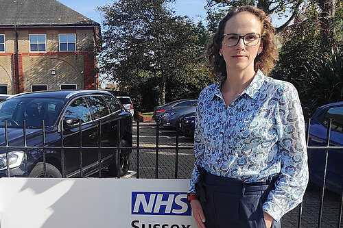 Alison Bennett outside local NHS facility