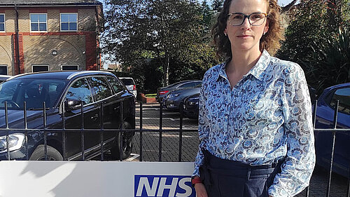 Alison Bennett outside the NHS