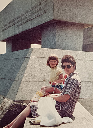 Alison at Omaha Beach in 1984