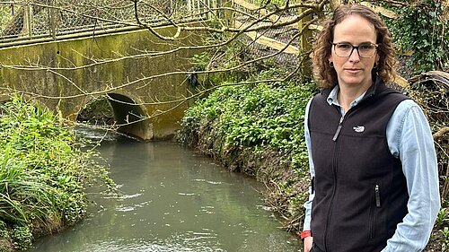 Alison Bennett visiting local waterway