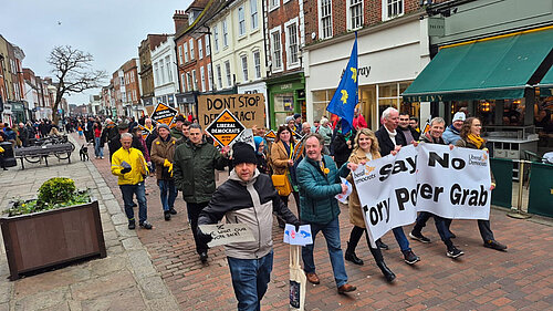 March against cancelled elections, Chichester West Sussex