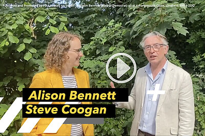 Steve Coogan, from StopTheTories, endorses Alison Bennett