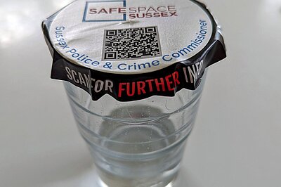 A foil ‘stop top’ designed to deter drink spiking