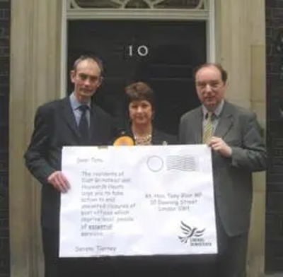 Norman Baker , Serena Tierney and Richard Bates at 10 Downing Street